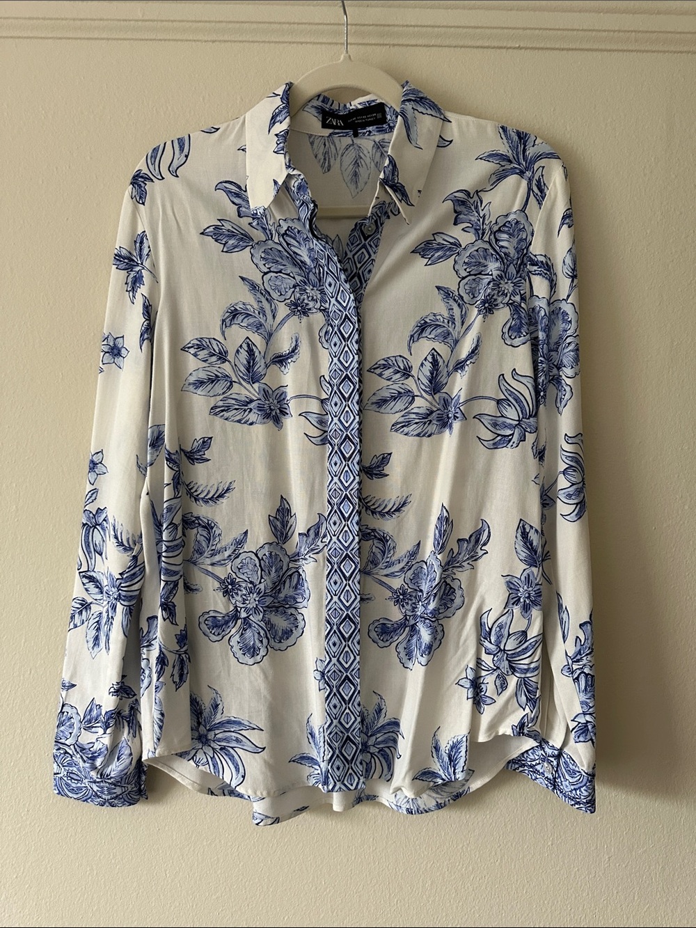 Zara Grecian Floral Print Shirt